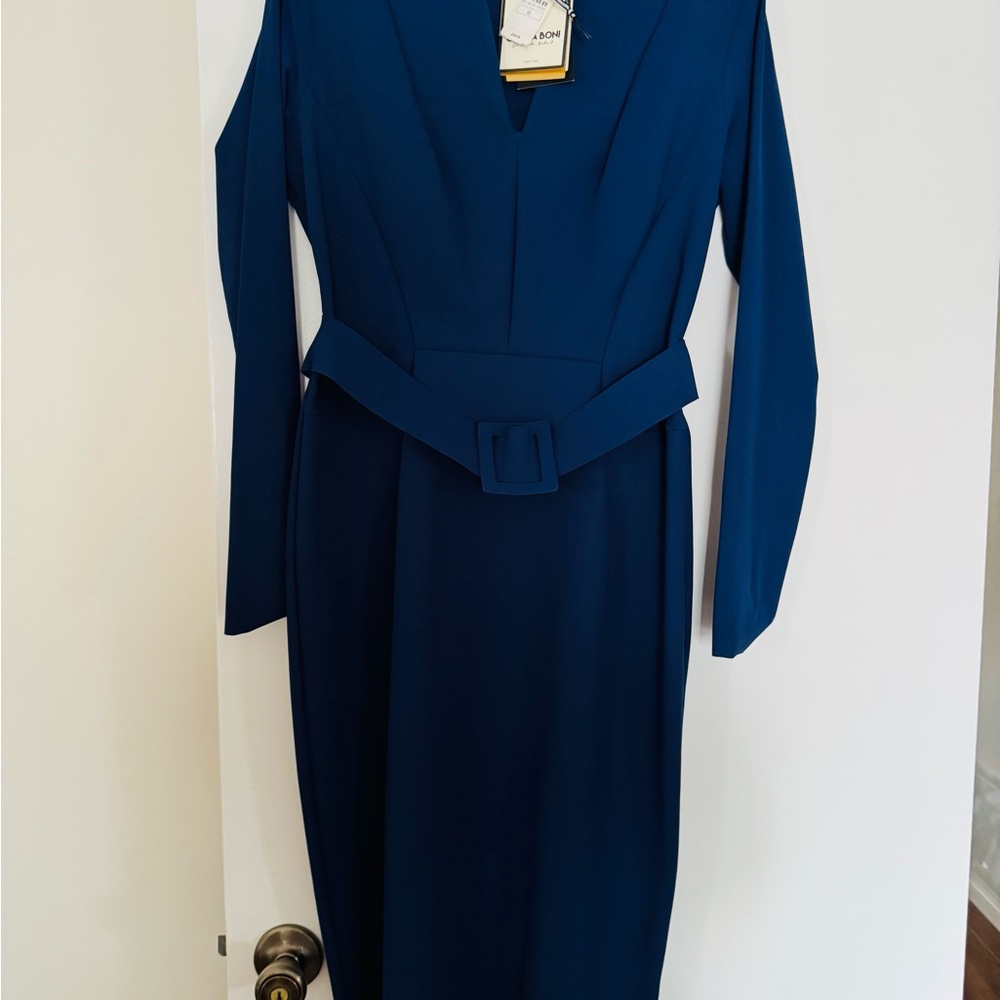 Chiara Boni Navy Long-Sleeve Dress